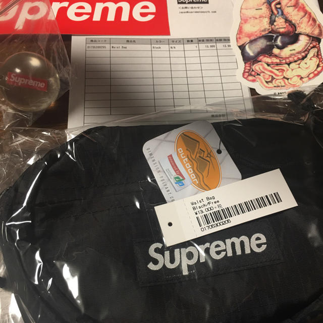 supreme ウエストバッグ 黒 付属品全部付き