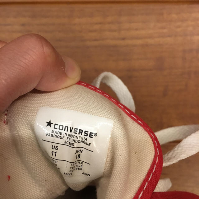 CONVERSE(コンバース)のコンバース 18㎝ 赤 キッズ/ベビー/マタニティのキッズ靴/シューズ(15cm~)(スニーカー)の商品写真