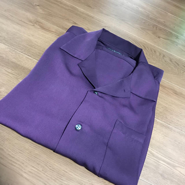 RAGEBLUE(レイジブルー)のRAGEBLUE レイジブルー オープンカラーシャツ 紫 半袖 メンズのトップス(シャツ)の商品写真