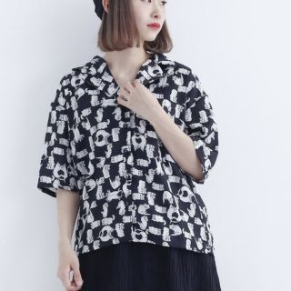 メルロー(merlot)のらて様専用 新品タグつき メルロー ネコだらけシャツ 開襟シャツ(シャツ/ブラウス(半袖/袖なし))