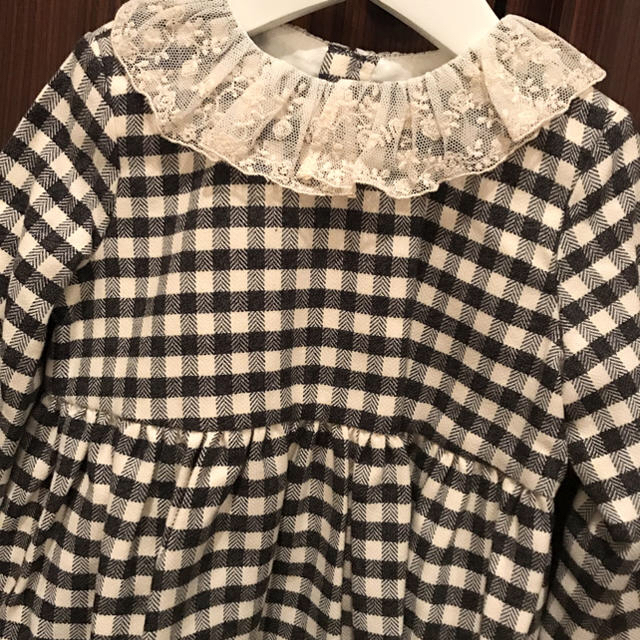 Bonpoint(ボンポワン)のボンポワン 18AW ギンガムチェックワンピース 4ans 新品 キッズ/ベビー/マタニティのキッズ服女の子用(90cm~)(ワンピース)の商品写真