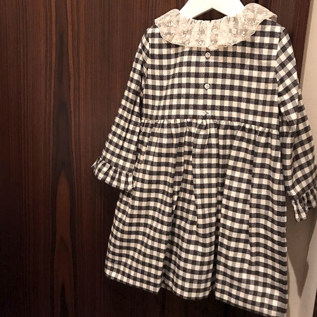 Bonpoint(ボンポワン)のボンポワン 18AW ギンガムチェックワンピース 4ans 新品 キッズ/ベビー/マタニティのキッズ服女の子用(90cm~)(ワンピース)の商品写真