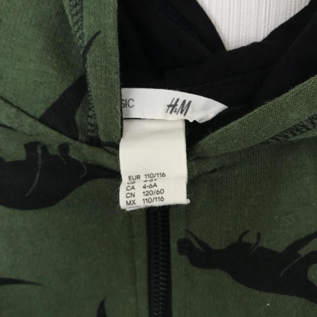 H&M(エイチアンドエム)の62 H&M 恐竜 ダイナソー パーカー 薄手 110 キッズ/ベビー/マタニティのキッズ服男の子用(90cm~)(ジャケット/上着)の商品写真