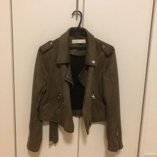 ザラ(ZARA)のZARA スウェード ライダース  ジャケット ブラウン XL(ライダースジャケット)