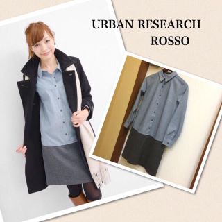 アーバンリサーチ(URBAN RESEARCH)のROSSO切替シャツワンピース(ひざ丈ワンピース)