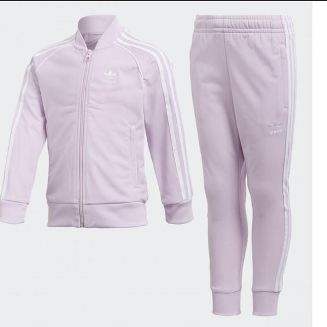 adidas(アディダス)のアディダス 110 上下セット ピンク ジャージ キッズ/ベビー/マタニティのキッズ服女の子用(90cm~)(ジャケット/上着)の商品写真