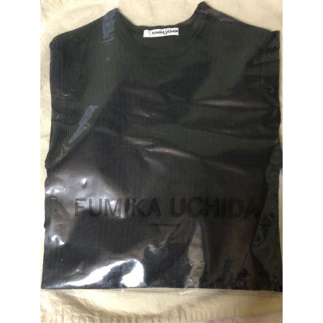 18AW FUMIKA_UCHIDA ﾘﾌﾞﾛﾝｸﾞｽﾘｰﾌﾞｶｯﾄｿｰ　黒 レディースのトップス(カットソー(長袖/七分))の商品写真