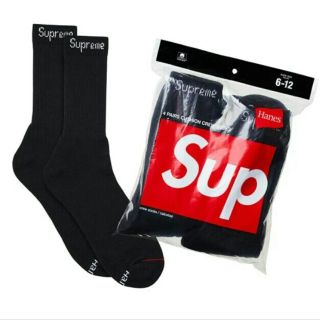 シュプリーム(Supreme)のSupreme Hanes Crew Socks Black(ソックス)