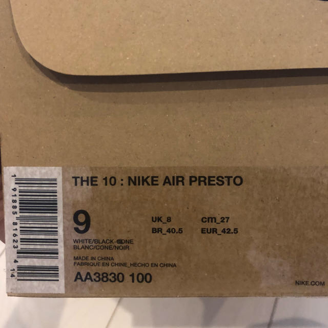 THE10 off-white  nike プレスト US9