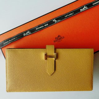エルメス(HERMES)のC刻印★ゴールド金具 ジョーヌアンブル べアンスフレ エルメス 財布 (財布)