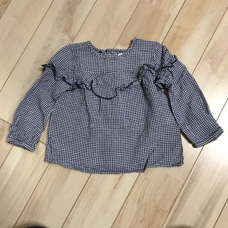 ザラキッズ(ZARA KIDS)のzara  babygirl チェックブラウス(シャツ/カットソー)