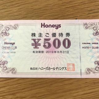 ハニーズ優待 500円(ショッピング)