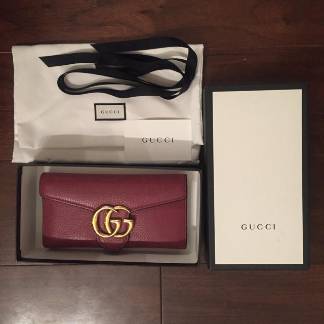 GUCCI 長財布 マーモントGGインターロッキングレザー 限定カラー-