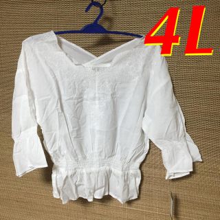 4L☆スカラップ オフホワイト(カットソー(長袖/七分))