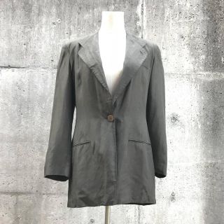 ジョルジオアルマーニ(Giorgio Armani)のジョルジオアルマーニ 黒タグ1つ釦シルク・リネンジャケット38/テーラード(テーラードジャケット)