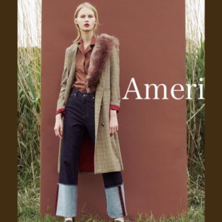 アメリヴィンテージ(Ameri VINTAGE)の【一度着美品❗️】Ameri VINTAGE グレンチェックダブルコート(ロングコート)