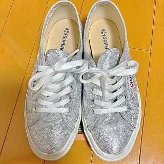 スペルガ(SUPERGA)のSUPERGA スペルガ シルバー スニーカー 24.5 EURO38(スニーカー)