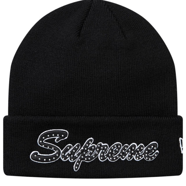 18FW Supreme New Era Script Beanie ブラック