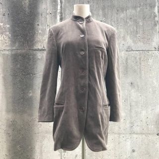 エンポリオアルマーニ(Emporio Armani)のエンポリオアルマーニ スタンドカラーロングジャケット38/パイル系(テーラードジャケット)