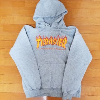 スラッシャー(THRASHER)のTHRASHER スラッシャー フレイムロゴ パーカー フーディー グレー(パーカー)