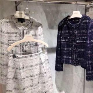 ジルスチュアート(JILLSTUART)の新品タグ付 JILLSTUART ツイードジャケット(ノーカラージャケット)