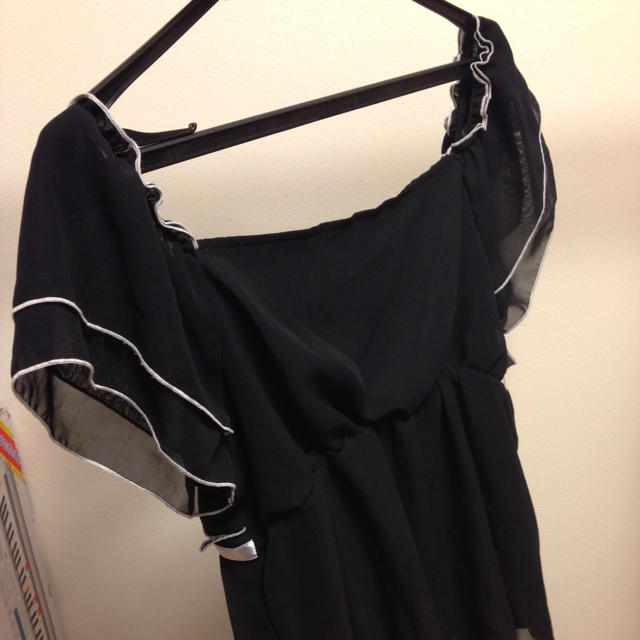 シフォントップス☆ブラック レディースのトップス(シャツ/ブラウス(半袖/袖なし))の商品写真