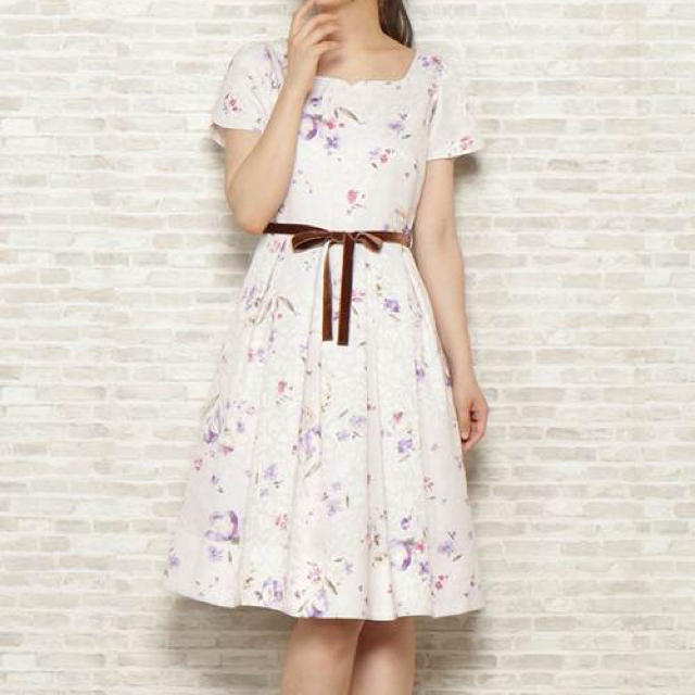 WILLSELECTION vintageフラワージャガードワンピース - ひざ丈ワンピース