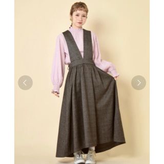 ダブルクローゼット(w closet)のw closet＊新品 グレンチェックサロペットスカート(サロペット/オーバーオール)