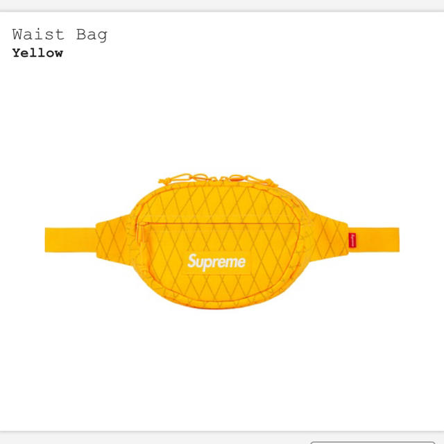 ウエストポーチ18aw supreme waist bag yellow 黄色 ウエストバック