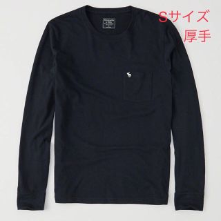 アバクロンビーアンドフィッチ(Abercrombie&Fitch)の厚手！★Abercrombie【S】レアなメンズ胸ポケット付きアイコン刺繍ロンT(Tシャツ/カットソー(七分/長袖))