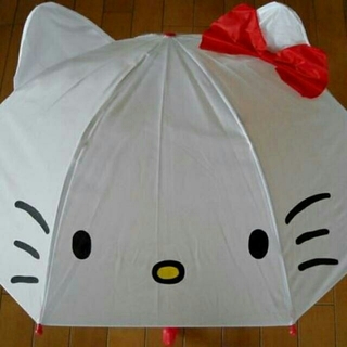 ●キティ・Hello Kitty子供用傘・雨の日が楽しくなっちゃいそう・白色●(傘)
