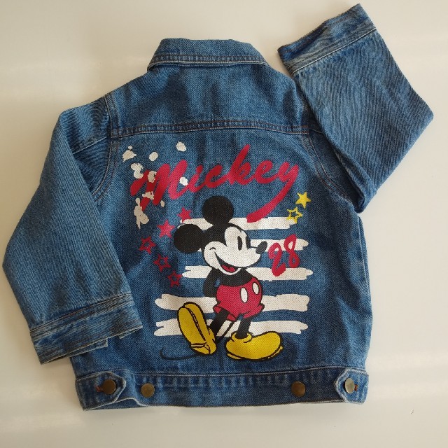 Disney(ディズニー)のMickeyダメージデニムジャケット*ミッキー キッズ/ベビー/マタニティのキッズ服男の子用(90cm~)(ジャケット/上着)の商品写真