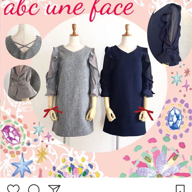 abc une face(アーベーセーアンフェイス)のabc une face 袖シースルーワンピース レディースのワンピース(ミニワンピース)の商品写真