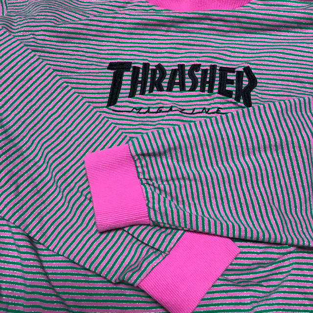 jouetie(ジュエティ)のjouetie 🖤 THRASHER コラボ ボーダーロンＴ レディースのトップス(Tシャツ(長袖/七分))の商品写真