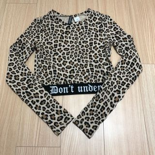 エイチアンドエム(H&M)のH&M♡豹柄カットソー 丈短め ジュニアサイズでも(カットソー(長袖/七分))