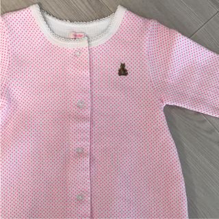 ベビーギャップ(babyGAP)の美品 babyGap ロンパース ピンクの水玉 60 女の子用(ロンパース)