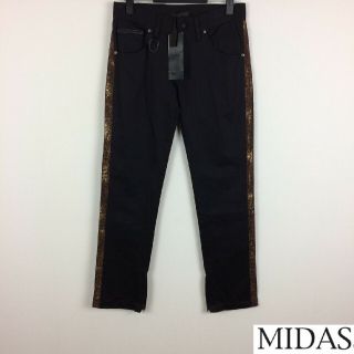 ミダス(MIDAS)の新品 MIDAS ミダス ストレートパンツ ブラック サイズM タグ付未使用品(デニム/ジーンズ)