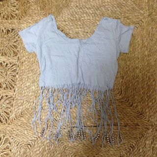♡ビーズ付きショートＴシャツ♡(Tシャツ(半袖/袖なし))