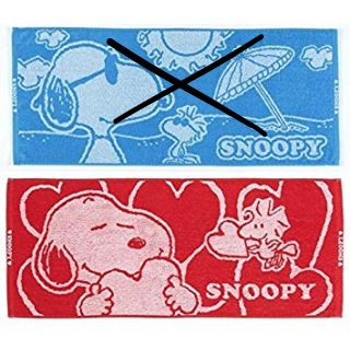 スヌーピー(SNOOPY)のスヌーピー ふんわりタオル LAWSON 赤(タオル)