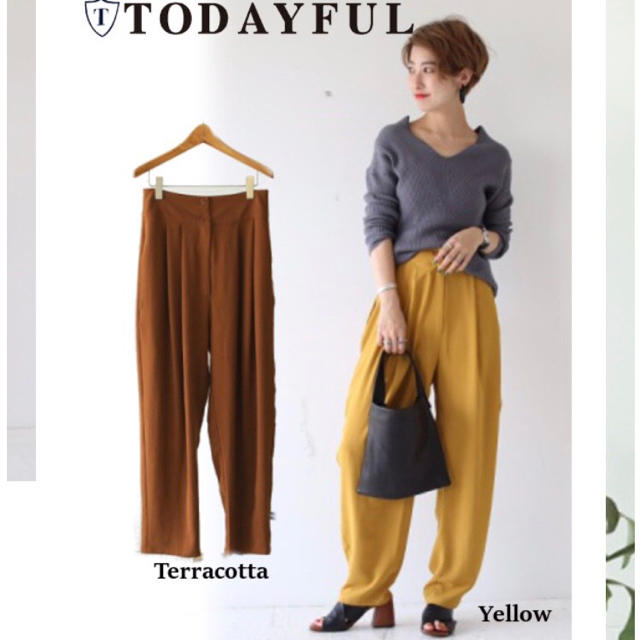 TODAYFUL(トゥデイフル)のTODAYFUL ヴィンテージタックパンツ テラコッタ36 レディースのパンツ(カジュアルパンツ)の商品写真