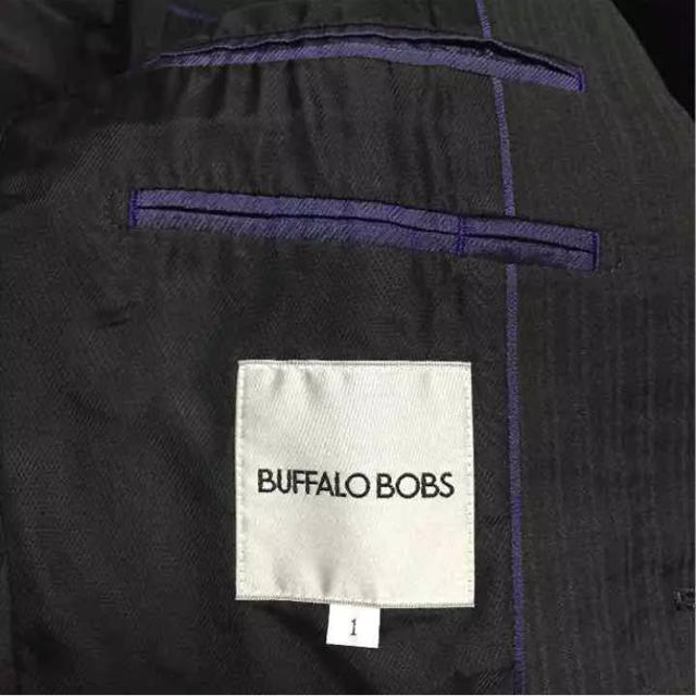 BUFFALO BOBS(バッファローボブス)のBUFFALO BOBS グレー ストライプ スーツ ジャケットのみ USED メンズのスーツ(スーツジャケット)の商品写真