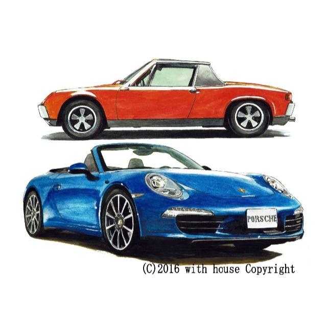 GC-735ポルシェ914/911限定版画 直筆サイン額装●作家 平右ヱ門 1