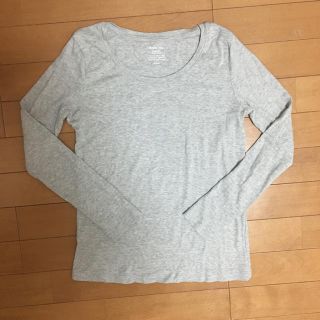 ジーユー(GU)の【送料無料】GU 長袖 ラウンドネック カットソー ロンT グレー S 無地(Tシャツ(長袖/七分))