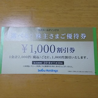 西武鉄道 選べる株主さまご優待割引券 1000円ｘ10枚