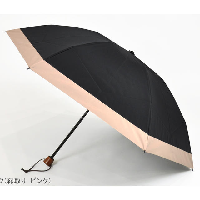 ファッション小物サンバリア 日傘 コンビネーション 完全遮光 ブラック ピンク 折り畳み傘