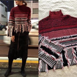 UNITED TOKYO♡フリンジジャガードニット♡レッドの通販 by ♡ぴよん ...