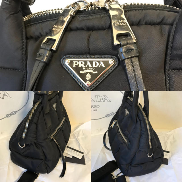 PRADA(プラダ)のプラダ 正規品  ハンドバッグ  黒 BL0881 テスートボンバー レディースのバッグ(ショルダーバッグ)の商品写真