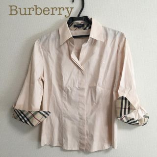 バーバリー(BURBERRY)のバーバリー ピンク比翼シャツ ブラウス(シャツ/ブラウス(長袖/七分))