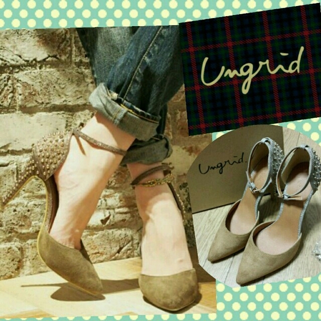 Ungrid(アングリッド)の新品 スウェードスタッズパンプス Ｌ レディースの靴/シューズ(ハイヒール/パンプス)の商品写真