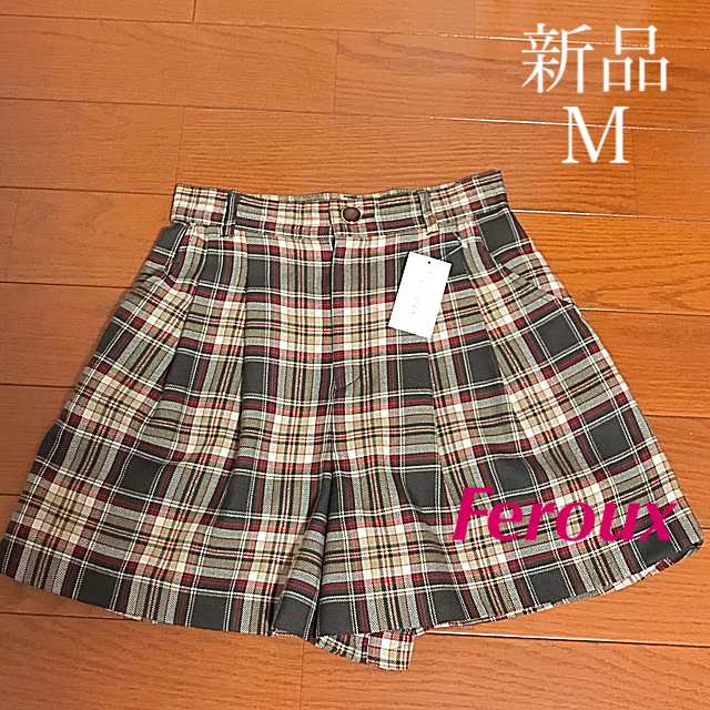 Feroux(フェルゥ)の新品【Feroux】チェック柄キュロット 茶系/M レディースのパンツ(キュロット)の商品写真